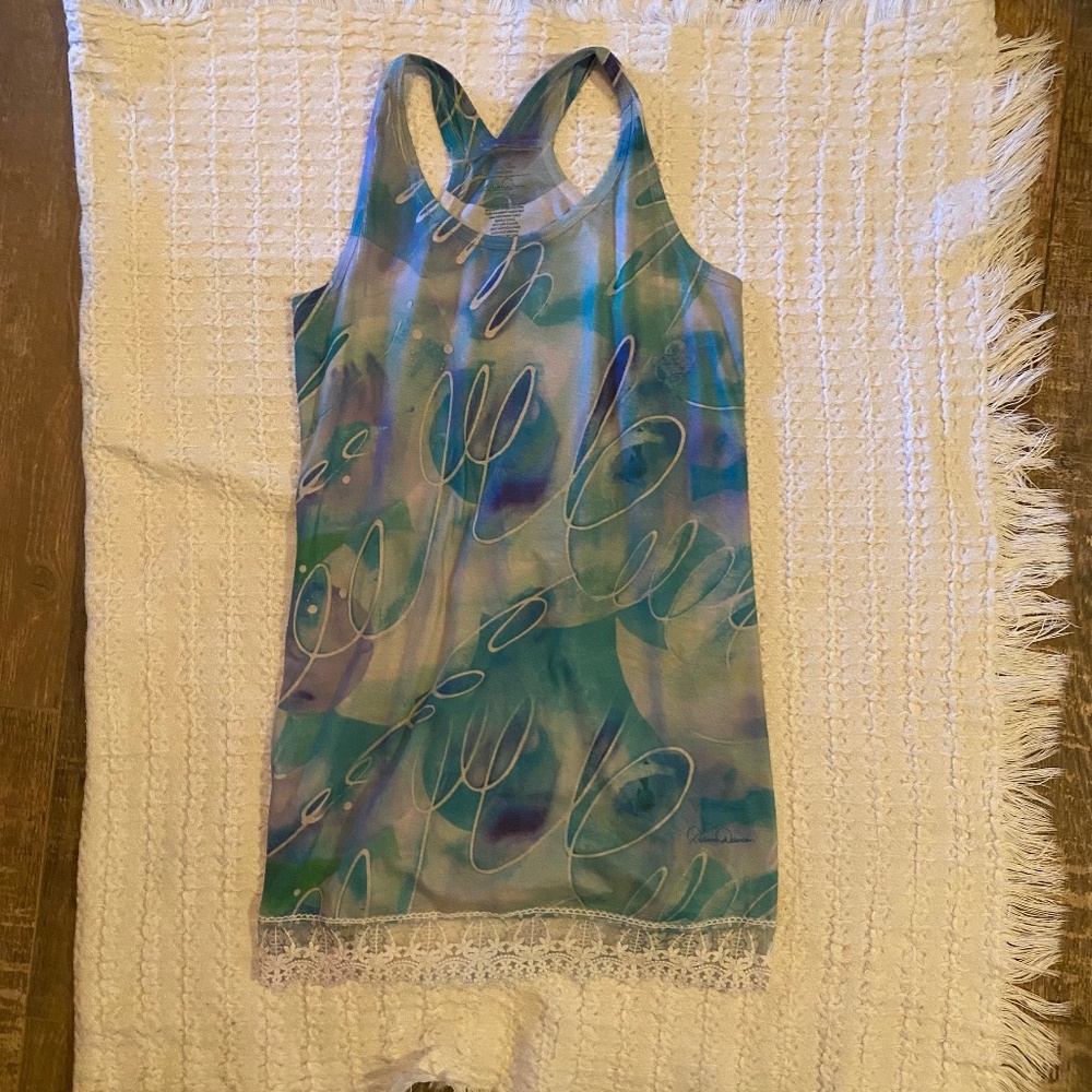 Night Gown Dress Razor Back Purple, Aqua, White M